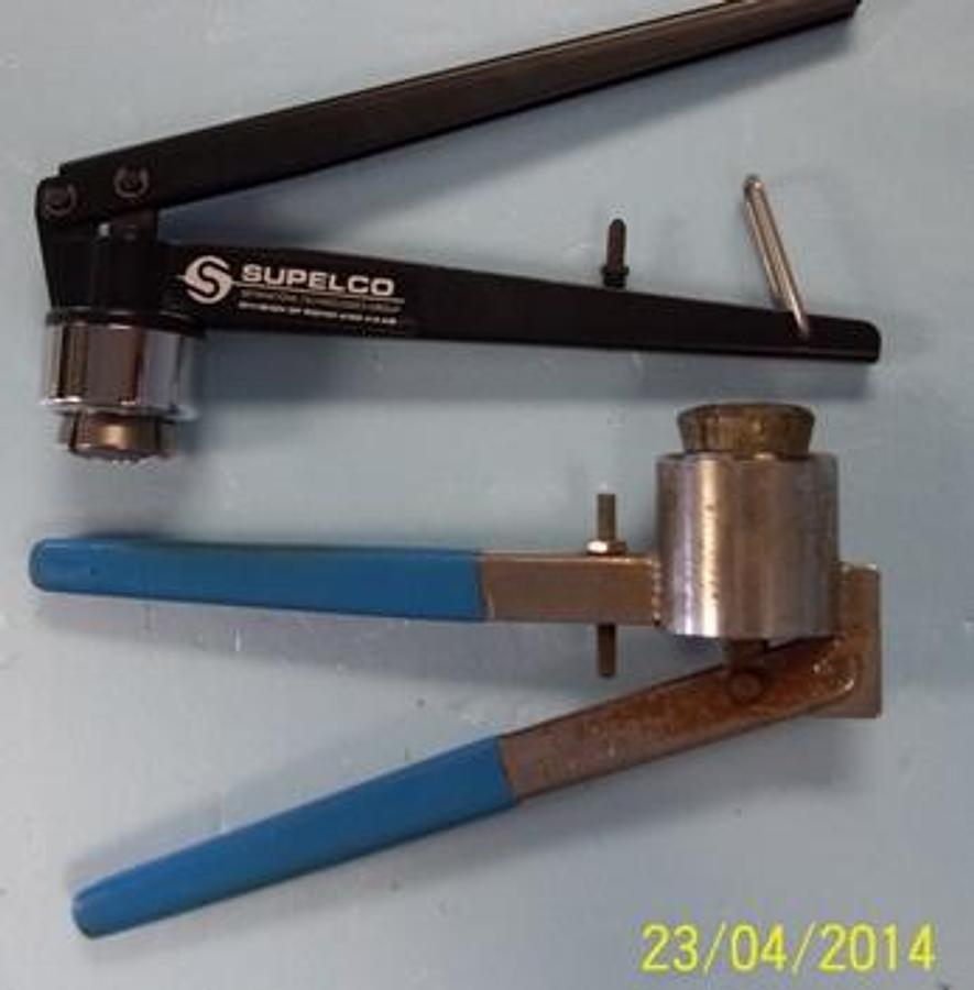 Used QTY. 2. VIAL TOP CRIMPERS 1 = SUPELCO SEPARATIONS TECHNOLOGIES GROUP