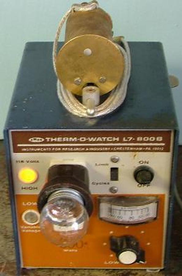 Used QTY. 1. I2R THERM-O-WATCH L7-800B CAPACITY 800 TYPE GBB 9AMPS OR 10 AMPS WITH SENSING HEAD