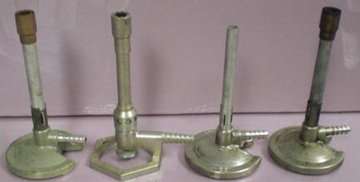 Used QTY. 6. BUNSEN BURNERS 6" TALL