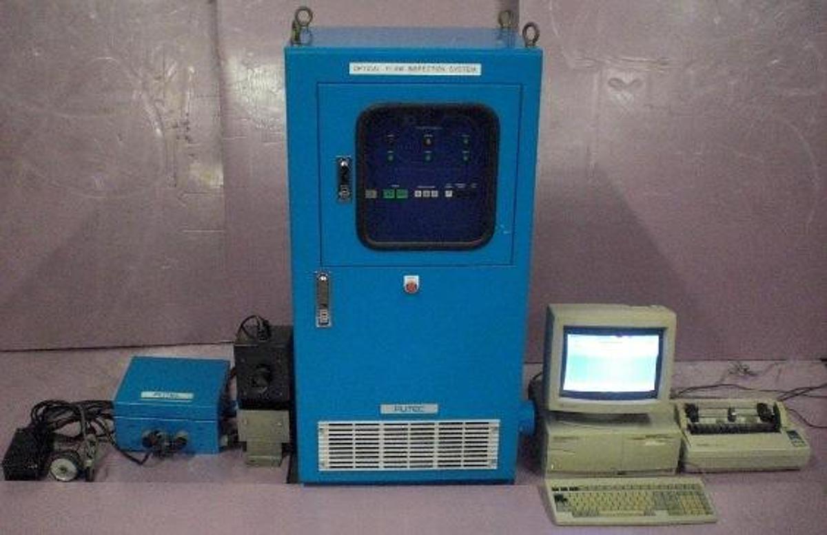 Used QTY. 1. FUTEC OPTICAL FLAW INSPECTION SYSTEM FOR FILM RELEASED 1994 INCLUDES NIKON CAMERA NIKKOR 50MM 1:14