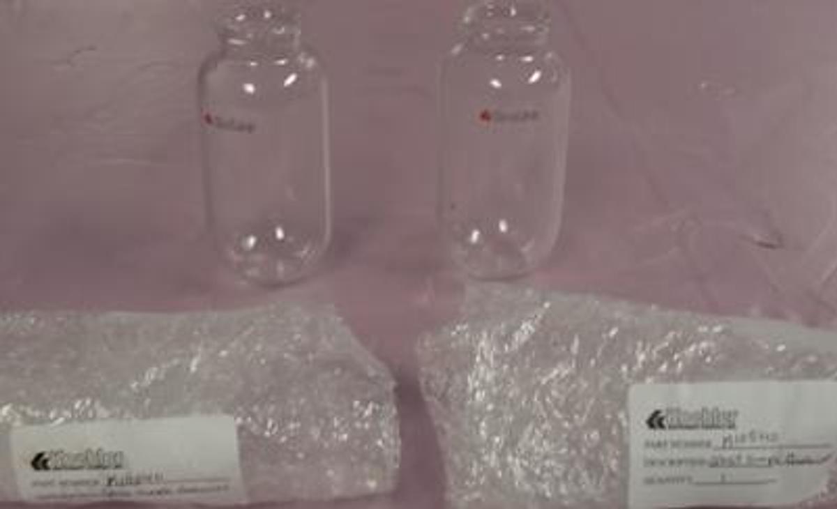 Used QTY. 2. KOEHLER INSTRUMENT K-10540 GLASS SAMPLE CONTAINER PART NO. K 10540. FOR OXIDATION STABILITY BATH NEW.