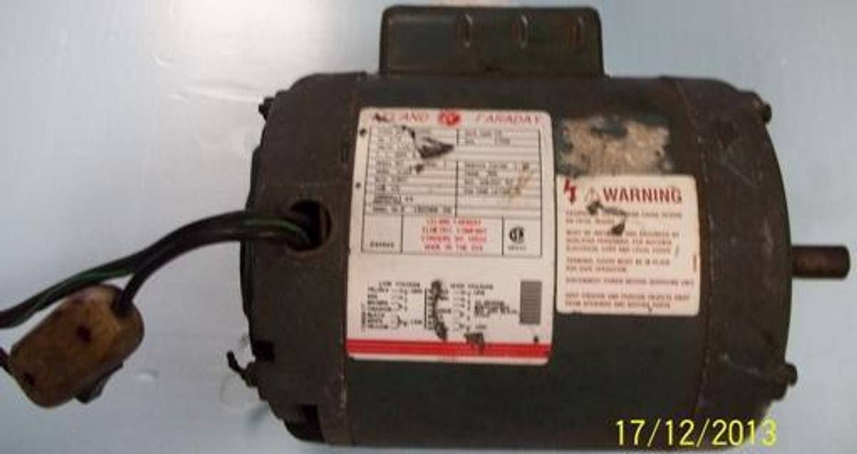 Used LELAND FARADAY AC MOTOR MODEL: M.N. 8-182288-20 STOCK: 4-232E VOLTAGE: 115/230 50-60HZ RPM: 1725 TYPE: CS. 1/3 HP
