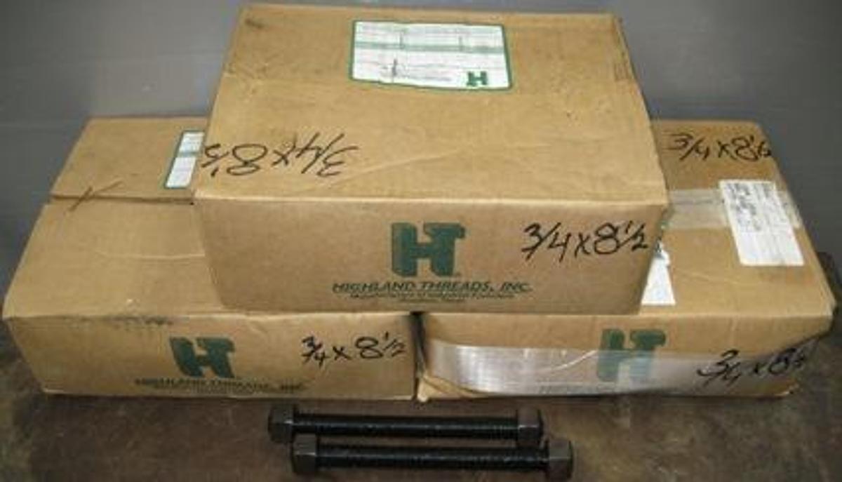 Used HIGHLAND THREADS INC. BOX OF 35 STUDS WITH NUTS