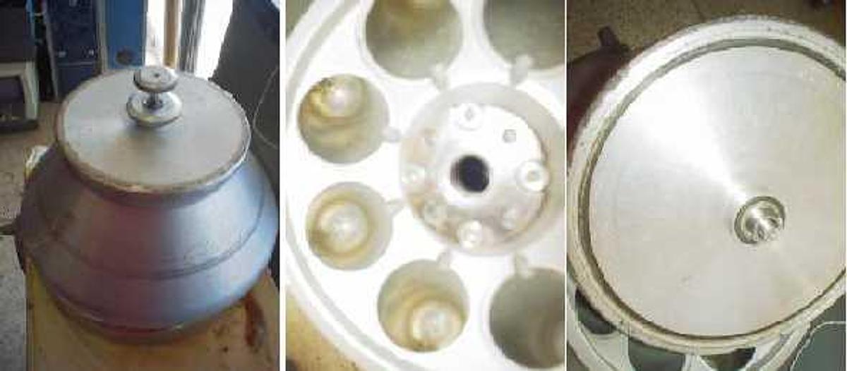 Used QTY. 1. SORVALL TYPE SS-34 CENTRIFUGE EIGHT PLACE ROTOR (LID HAS SOME PITTING)