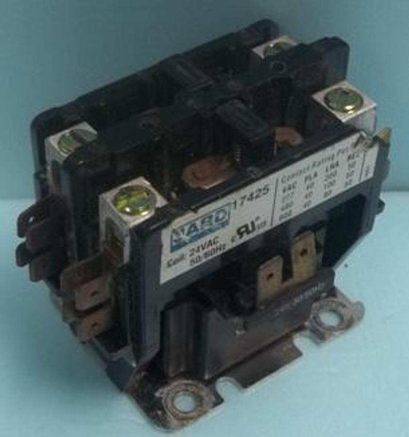 Used JARD 17425 COIL: 24VAC 50/60HZ 1651 CONTACT RATING VAC 277 FLA 40 LRA 200 RES 50 VAC 480 FLA 40 LRA 100 RES 50 VAC 600 FLA 40 LRA 80 RES 50.