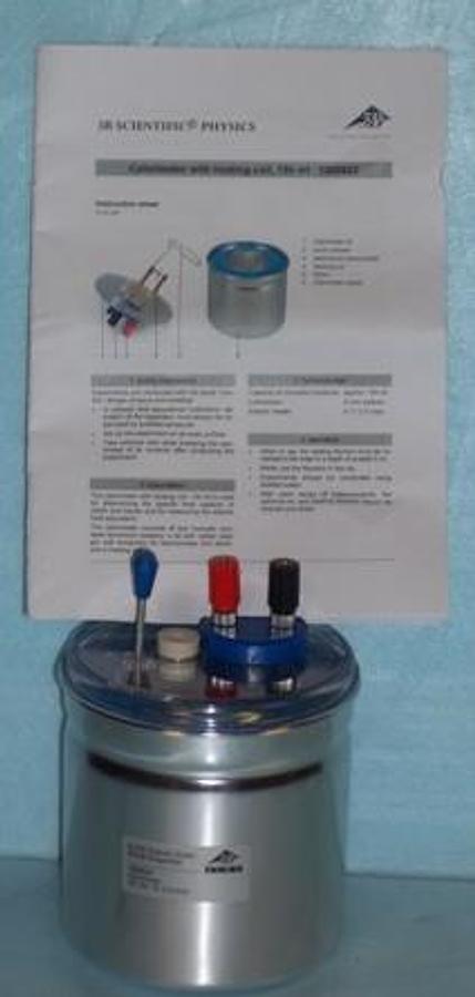 Used QTY. 1. 3B SCIENTIFIC PHYSICS (COLORIMETER) KALORIMETER 150ML 6V 2A MAX MODEL 100822 WITH INSTRUCTIONS.