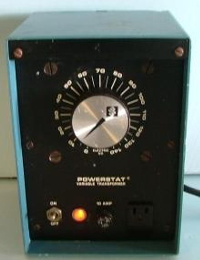 Used QTY. 1. POWER STAT VARIABLE TRANSFORMER TYPE L1168 IN 120V OUT 0-140V