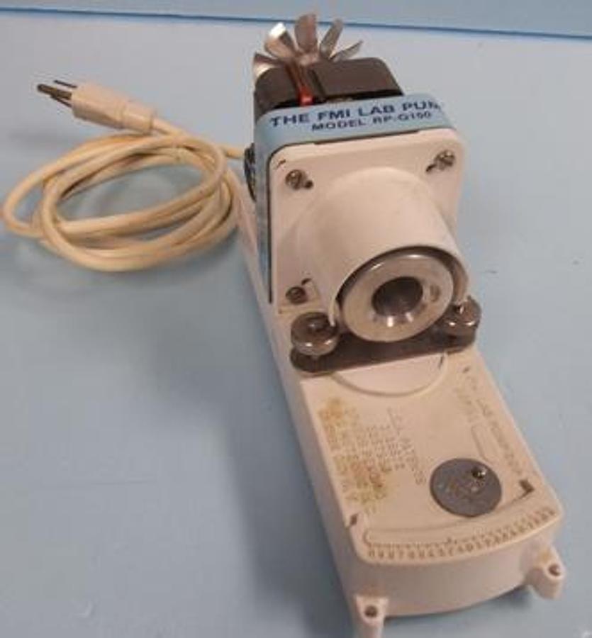 Used QTY. 1. FMI FLUID METERING INC. LAB PUMP MODEL: RP-G150 DRIVE A48952. NO PUMP HEAD.