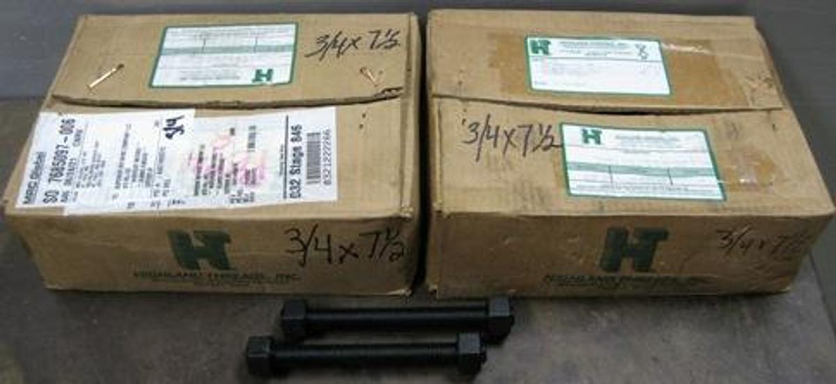 Used QTY. 2. HIGHLAND THREADS INC. BOXES OF 35 STUDS WITH NUTS