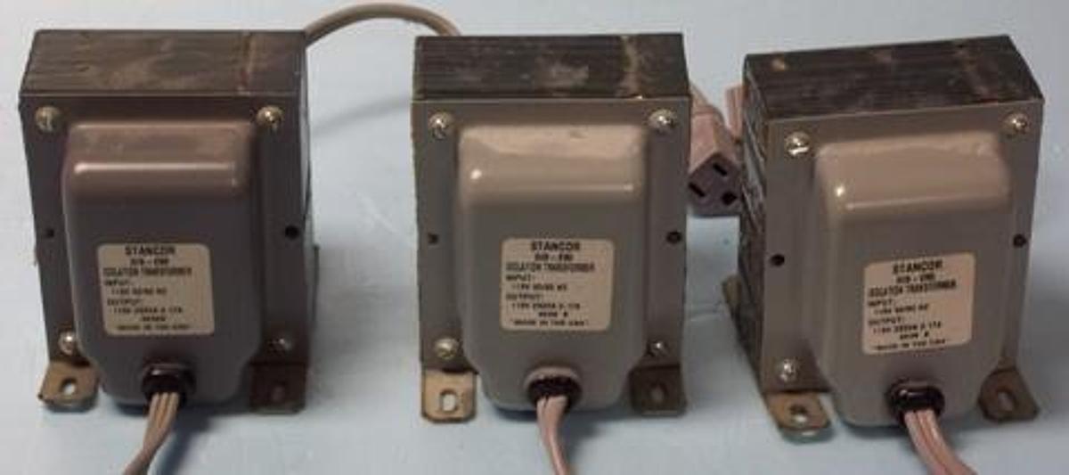 Used QTY. 3. STANCOR ISOLATION TRANSFORMERS INPUT 115V 50/60HZ OUTPUT 115V 250VA 2.17 A (2)0226 B (1) 0030B.