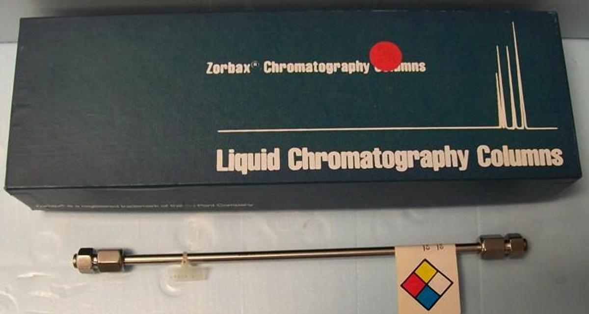 Used QTY. 1. ZORBAX LIQUID CHROMATOGRAPH HPLC COLUMN ZORBAX ODS 4.6 MM X 25 CM