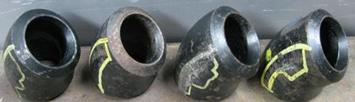 Used QTY. 4. GP 1 ½" 90 DEG. SHORT RADIUS BUTT WELD SCH 160 SEAMLESS PIPE FITTING