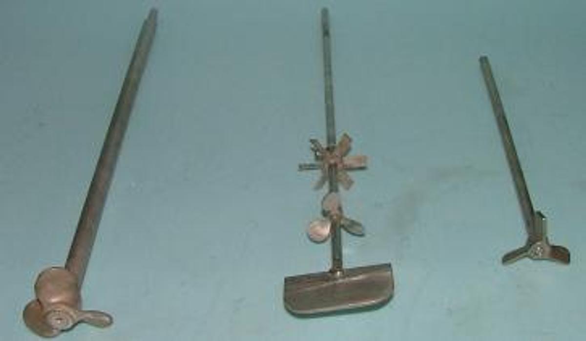 Used QTY. 3. MIXERS IMPELLERS A. 20" LONG 3" BLADE B. 20" LONG WITH 3 BLADES BOTTOM 3 1/8" LONG 1 5/8" TALL MIDDLE 2" TOP BLADE 2 Â¼" C. 12" TALL 2" BLADE.