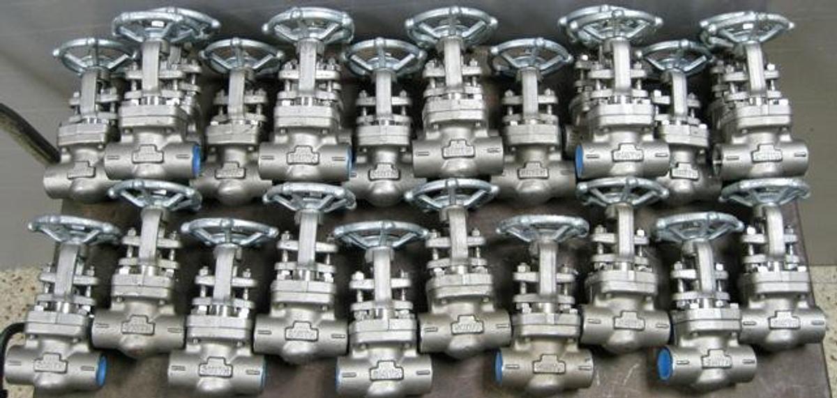 Used QTY. 25. SMITH FORGED STEEL ¾" 800 316 THREADED GATE VALVE