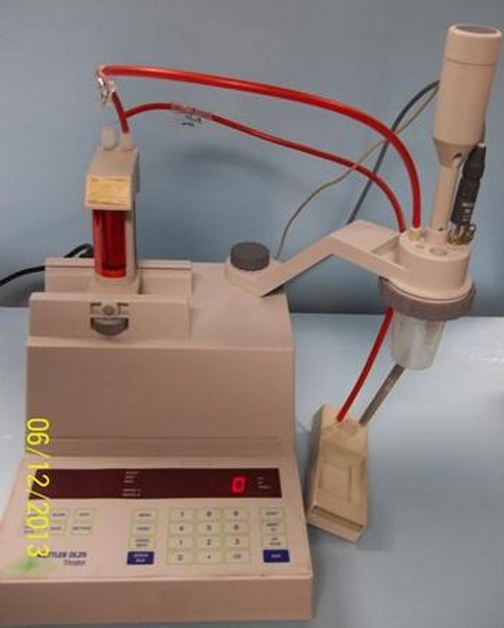 Used QTY. 1. METTLER TOLEDO DL25 TITRATOR FNR: 23900 132 10 100/117V 800 MA 1EC 220/240V 400 MA 348 50-60HZ 45VA COMES WITH STIRRER AND BURETTE AND CUP AND PROBE METTLER TOLEDO DG-111-SC.HE DL25 PERFORMS PRECISE