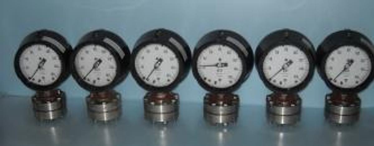 Used QTY. 6. AMETEK/ M+G DIVISION PSI GAUGE TYPE SB DIAPHRAGM 304 ST. STI ZERO-160 NEW. .