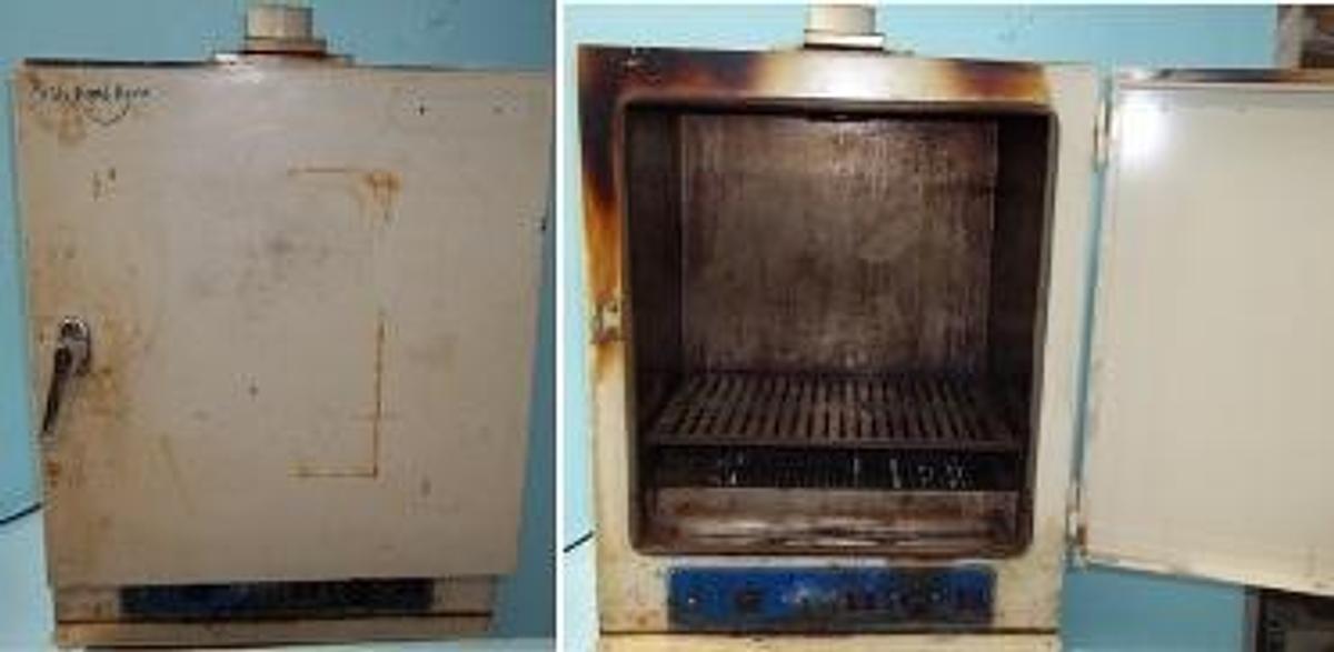 Used VWR SCIENTIFIC LABORATORY OVEN HZ: 50/60 VOLTS: 240 WATTS: 800 PHASE: SINGLE WIRE: TWO MODEL NO.: 1320