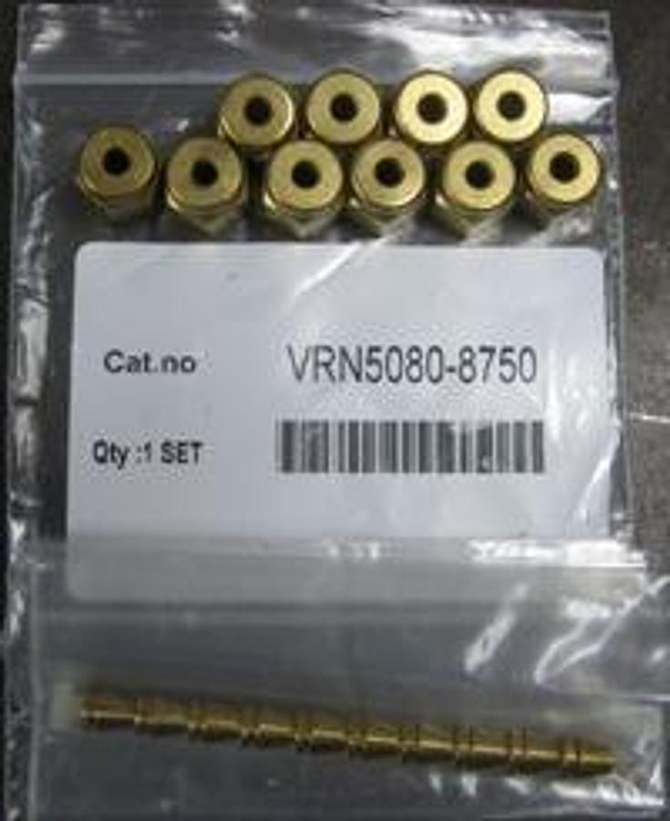 Used QTY. 10. AGILENT 1/8" BRASS TUBING FITTINGS