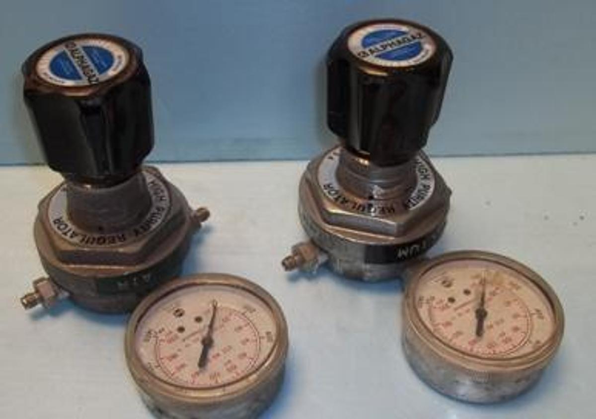 Used ALPHAGAZ MODEL: HPL 270D HIGH PURITY 350 PSIG MAX INLET . MAX GAS REGULATOR.