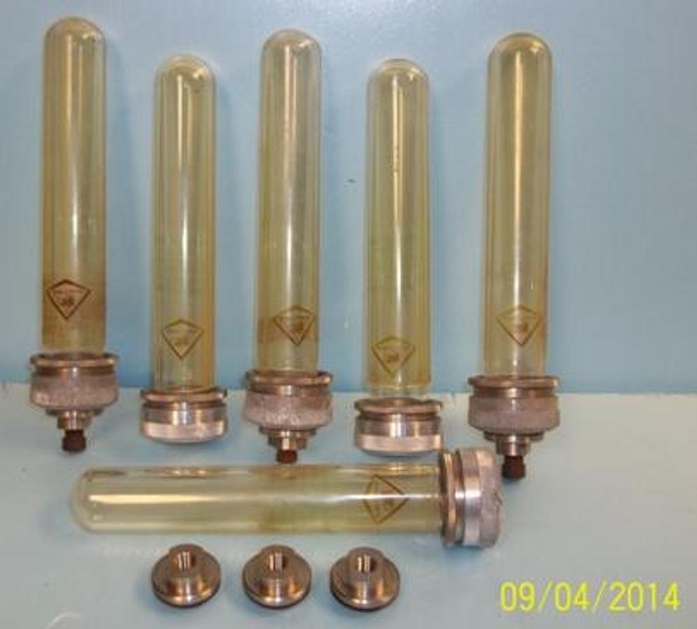 Used QTY. 6. FISHER AND PORTER TUBES WITH RUBBER SLEEVE PROTECTION