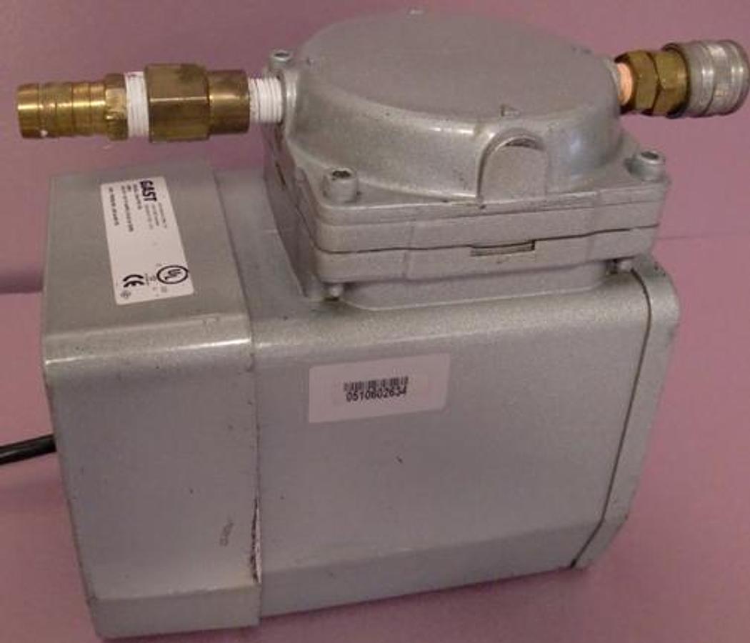 Used QTY. 1. GAST DIAPHRAGM OIL LESS VACUUM PUMP / COMPRESSOR