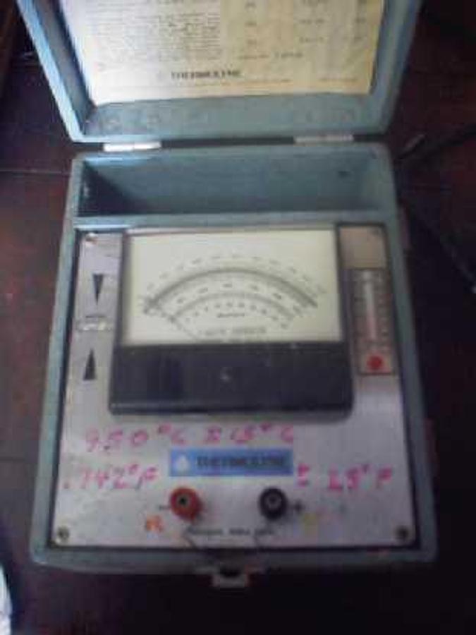Used QTY. 1. THERMOLYNE PORTABLE PYROMETER AND MILLI VOLTMETER