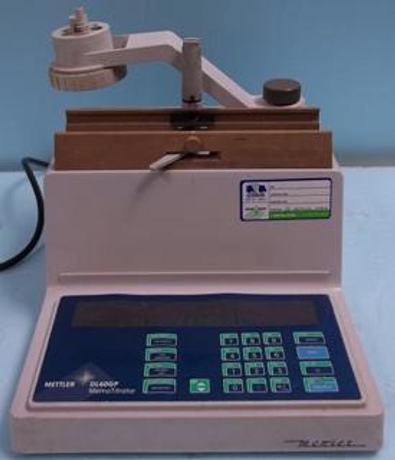 Used METTLER INSTRUMENT CORP. DL40GP MEMO TITRATOR TYPE: DL40GP 23900 J33 110~115/220/240V 50/60HZ