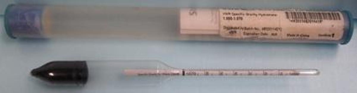 Used QTY. 1. VWR SPECIFIC GRAVITY HYDROMETER FOR HEAVY LIQUIDS