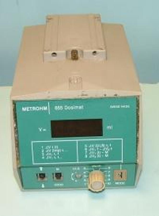 Used QTY. 1. METROHM 655 DOSIMAT SWISS MADE NR# 1.655 PARTS MACHINE DOES NOT POWER UP.