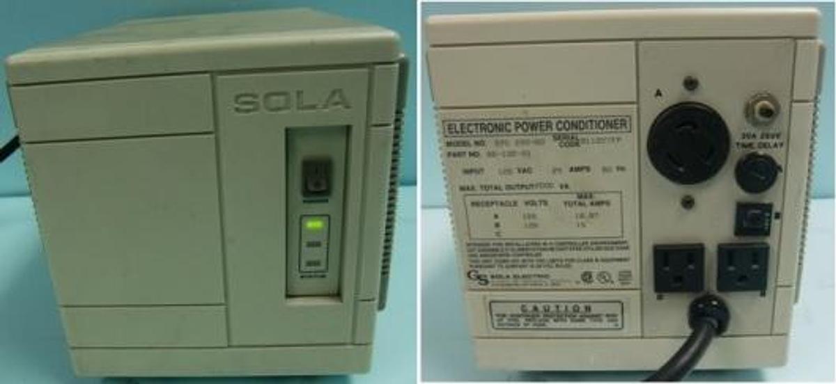 Used QTY. 1. SOLA ELECTRIC A UNIT OF GENERAL SIGNAL ELECTRONIC