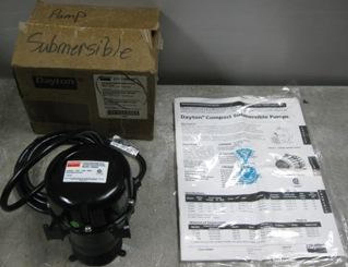 Used QTY. 1. DAYTON COMPACT SUBMERSIBLE PUMP