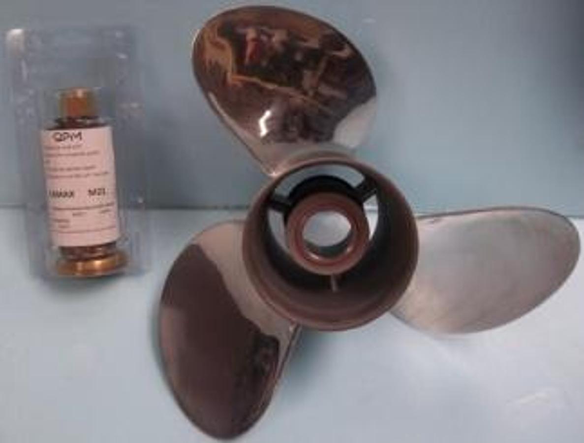 Used POLASTORM STAINLESS STEEL BOAT PROPELLER 14 ¼ INCH DIAMETER X 21 INCH PITCH