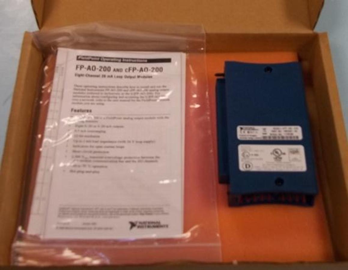 Used NATIONAL INSTRUMENTS FP-AD-200 AND CFP-AD-200 EIGHT-CHANNEL 20MA LOOP OUTPUT MODULES MODEL: CFP-AO-210 P/N: 185792F-02