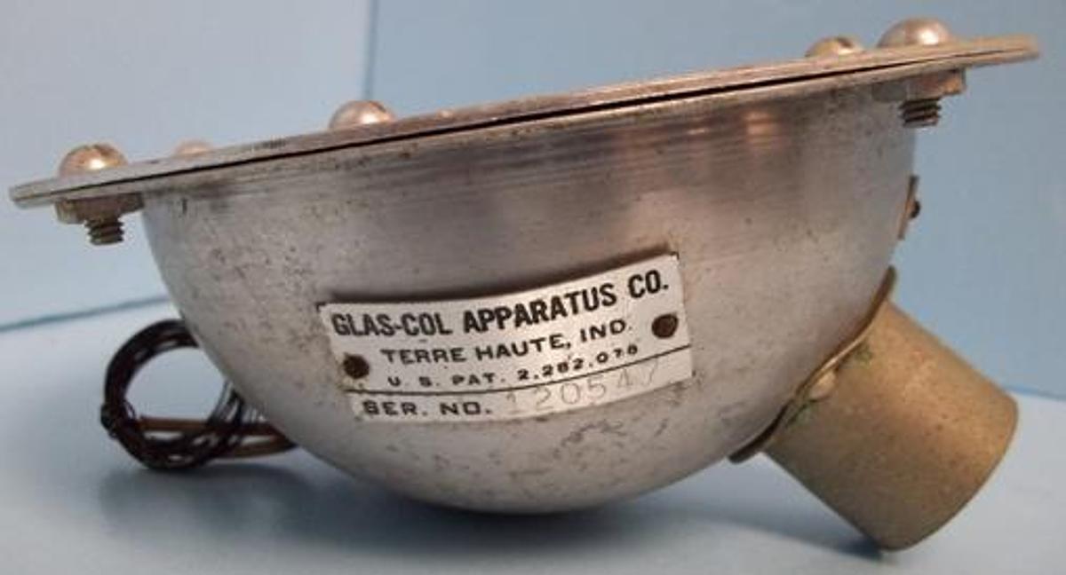 Used QTY. 1. GLAS-COL ROUND BOTTOM ALUMINUM SIDE RING STAND HEATING MANTLE