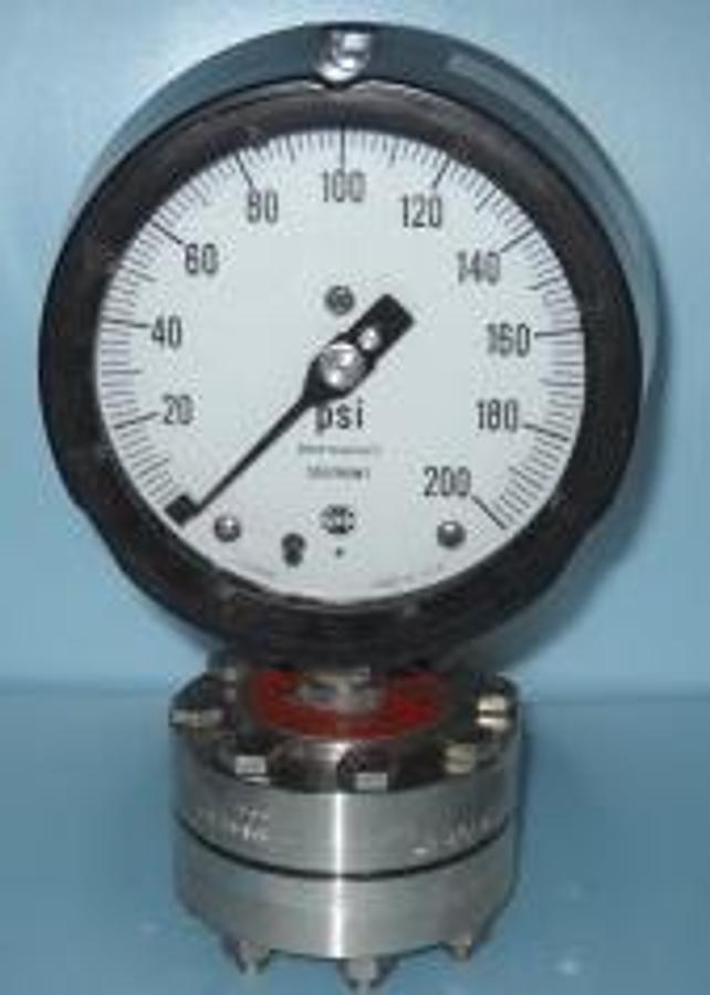 Used AMETEK/ M+G DIVISION PSI GAUGE TYPE SB DIAPHRAGM 304 ST. STI ZERO-200 NEW. .
