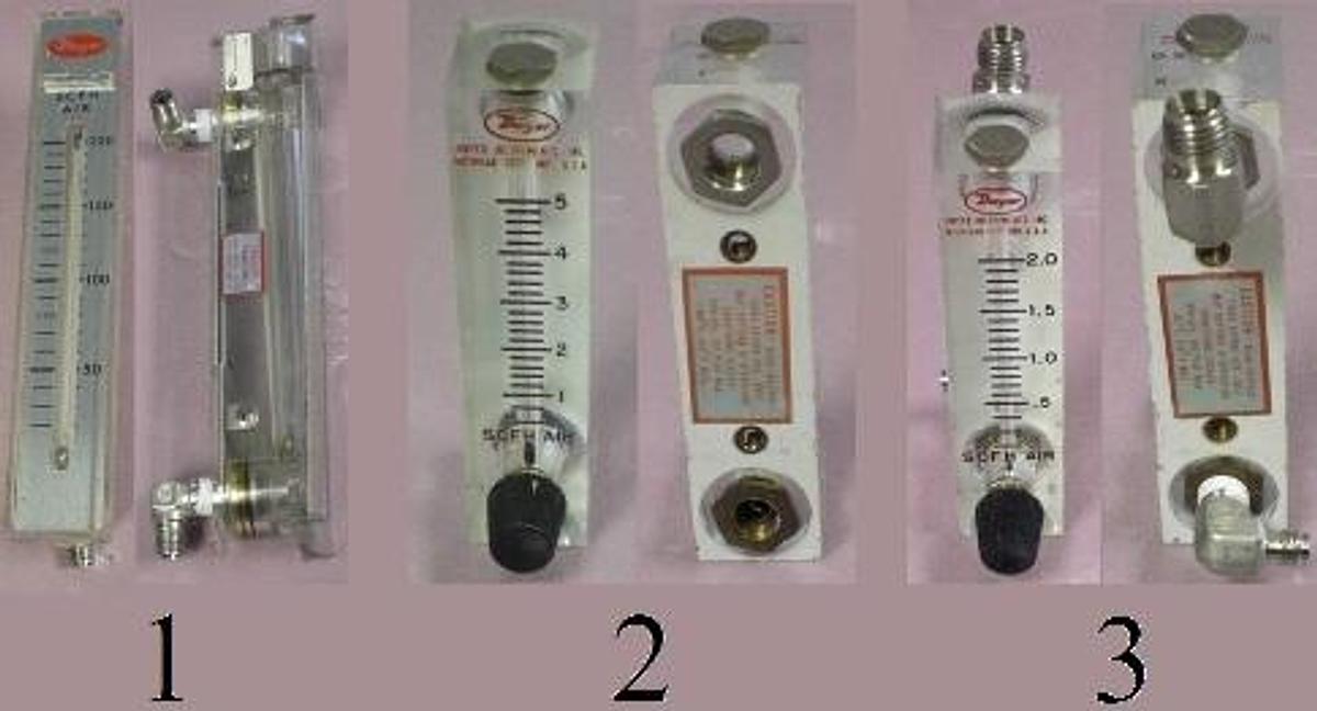 Used QTY. 3. DWYER SCFH AIR FLOW METER