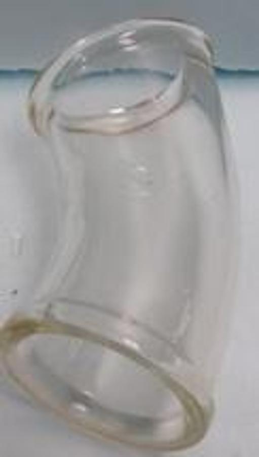 Used PYREX GLASS 1 ½" GLASS 45 DEG. FITTING BEADED ENDS.
