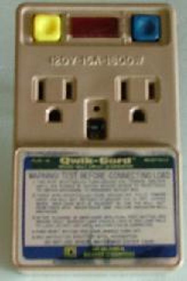 Used QTY. 1. SQUARE D COMPANY QUICK GUARD GROUND FAULT CIRCUIT INTERRUPTER CAT. NO. GFRP 115.