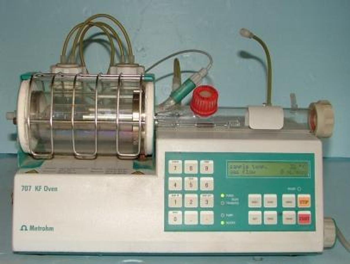 Used METROHM 707 KF OVEN TYPE 1.707.0010 NR. 0D2/124 50-60HZ 115V 500VA.