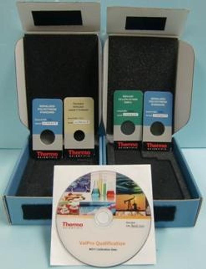 Used QTY. 4. THERMO SCIENTIFIC STANDARDS CONSISTING OF: 1). SERIALIZED POLYSTYRENE STANDARD