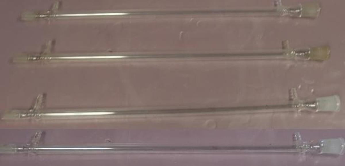 Used PYREX LIEBIG CONDENSERS 24/40 MALE X 24/40 FEMALE. 300 MM LENGTH.