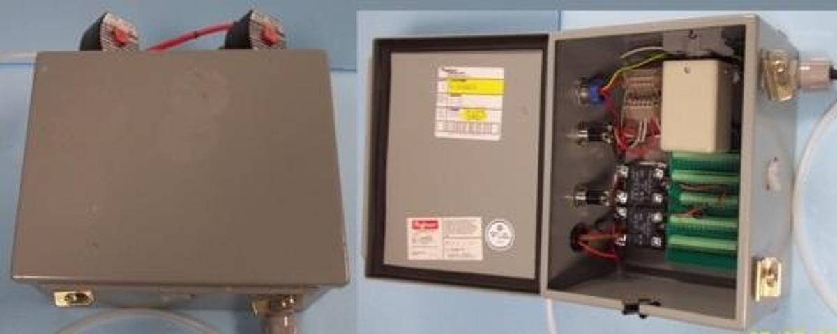 Used QTY. 1. HOFFMAN ENGINEERING CO. INC. ENCLOSURE W/ CONTINUOUS HINGE DC NO. 783510. 5487 HAS 2 ASCO REDHAT VALVES