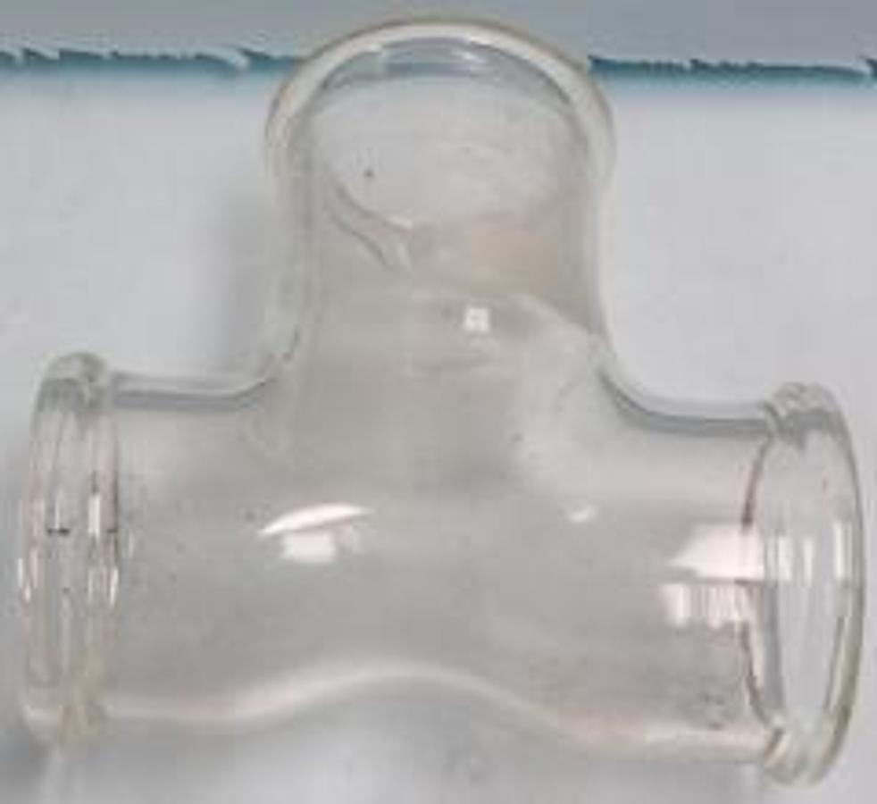 Used PYREX GLASS 1 ½" GLASS TEE BEADED ENDS.