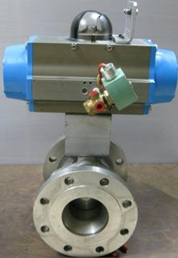 Used QTY. 1. DAVIS VALVE 4 X 3 FLANGED RAISED FACE 2 PIECE BALL VALVE 150 CF8M