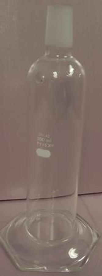 Used QTY. 1. PYREX 500 ML TALL FORM WASH BOTTLE WITH GLASS HOOKS ON BOTTLE BUT WITHOUT SPRINGS. 29/42 GROUND JOINT BOTTLE ONLY. .