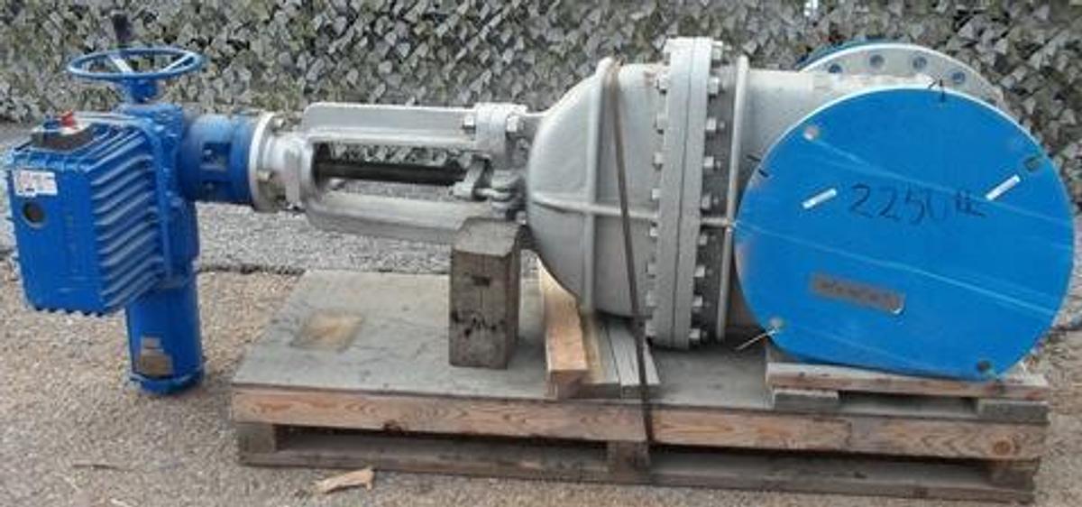 Used NEWCO 20" 150 WCB FLANGED GATE VALVE WITH LIMITIQUE ELECTRIC ACTUATOR VALVE INFORMATION: YC 77