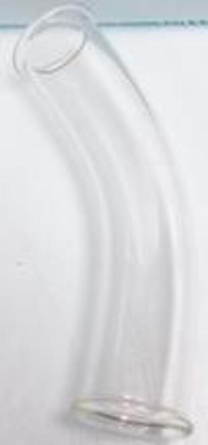 Used PYREX GLASS 1 ½" LONG RADIUS 45 DEG. GLASS TEMPERED 15 PSIG 250 DEG F. BEADED ENDS.