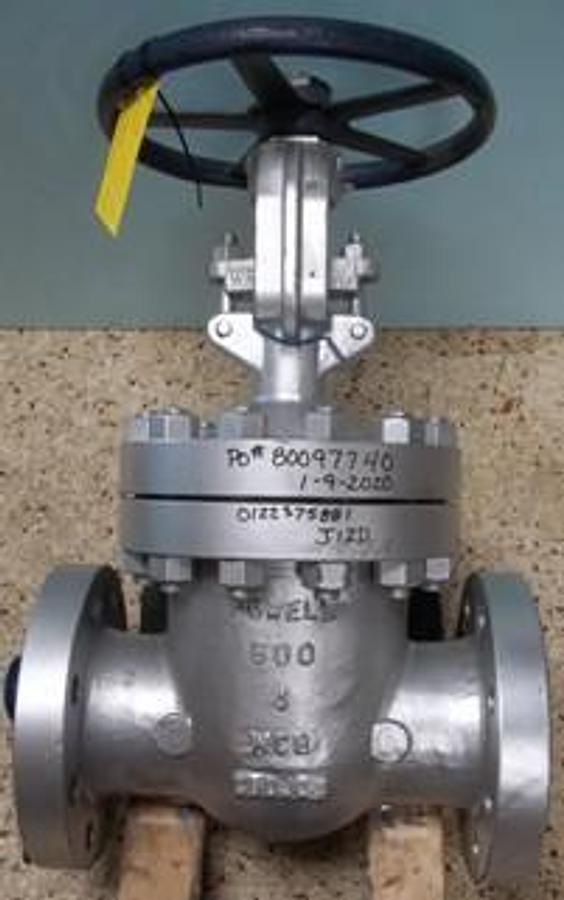 Used POWELL VALVES 4" 600 FLANGED GATE VALVE WCB C9GJO4 LOW EMISSION PACKING API622
