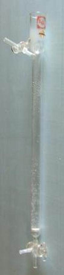 Used QTY. 1. SGI FILTER COLUMN WITH SIDE ARM WITH STOPCOCK WITH 3-WAY VALVE AT BOTTOM