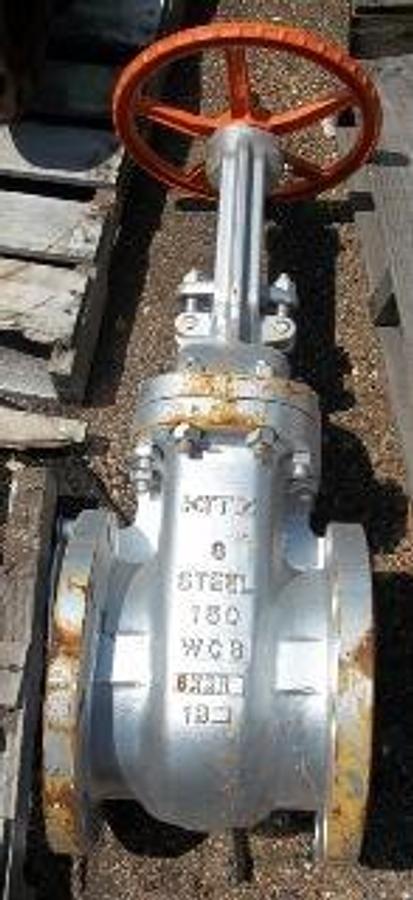 Used KITZ 8" 150 WCB RAISED FACE FLANGED GATE VALVE 8-150 STEEL WCB 8X2R 1B.